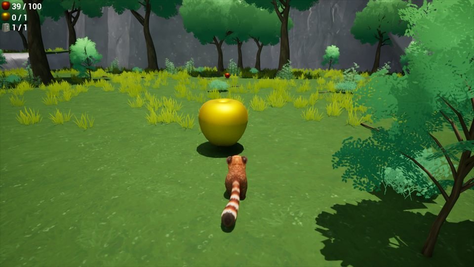 Lumen finding a Golden Apple in the forest